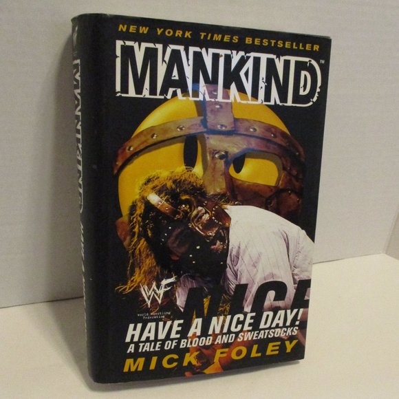 WWE Mankind Vintage 1999 Mick Foley Medium Black Brown White WWF Wrestling Book - Picture 1 of 7